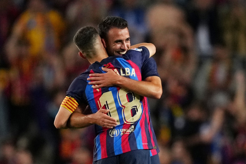 Sergio Busquets y Jordi Alba con el FC Barcelona